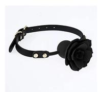 Boca Gag Respirable Rosas Ball Gag Bondage Gags & Morsillos Gag BDSM Juguetes sexuales para mujer, Fetish Juegos para adultos Esclava sexual Juguete sexual femenino para parejas Cosplay (Black-M)