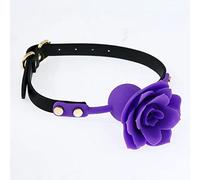 Boca Gag Respirable Rosas Ball Gag Bondage Gags & Morsillos Gag BDSM Juguetes sexuales para mujer, Fetish Juegos para adultos Esclava sexual Juguete sexual femenino para parejas Cosplay (Purple-M)
