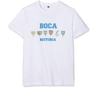 Boca Juniors Camiseta de Hombre con diseño de Logos de la Historia, pequeña, Color Blanco, tamaño Large