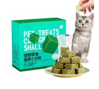 Bocadillo de hierba gatera - 60 g de pellets de hierba gatera liofilizados y mini cuadrados, aperitivos naturales y saludables para gatos para ayudar a la digestión, para eliminar el pelo, para el