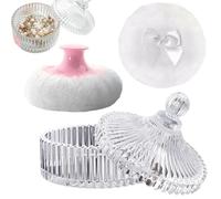 Bocadillo grande y contenedor, de vidrio con aplicador, tarro de polvo con soplo, para mujer, ajuste de belleza facial, maquillaje húmedo y seco, viajes, día de San Valentín