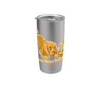 Bocadillos antes de todo Golden Retriever Vaso térmico de acero inoxidable de doble pared