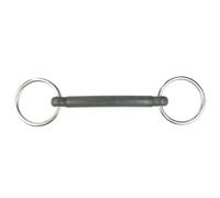Bocado de anilla suelta con boca Mullen de goma HORZE - Negro - 4