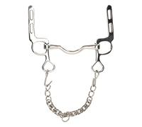 Bocado de Boca de Caballo de Acero Inoxidable, bocado de rienda a Prueba de óxido con Gancho de Rodillo y Cadena para un Control fácil, diseño sin presión sobre el paladar para gra