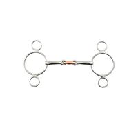 Bocado de caballo de 2 anillas con almohadilla de cobre Premier Equine 15 cm
