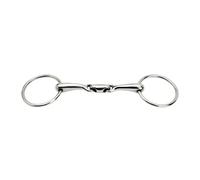 Bocado de caballo de 2 anillas con doble cierre de acero inoxidable Horka 15 cm