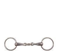 Bocado doble para caballo de acero inoxidable macizo BR Equitation 12,5 cm