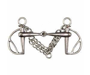 Bocado español para caballos rotos con pases de acero inoxidable Tattini 11 cm