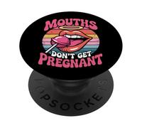 Bocas No Quedan Embarazadas Divertido Adulto Broma Retro Labios PopSockets PopGrip Adhesivo