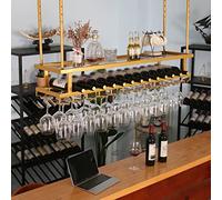 BOCbco Botelleros de Techo, Organizador de Colgador de Almacenamiento de Copas de Vino Colgantes, Altura Y Ancho Ajustables, Estante de Techo Vintage Industrial, para Gabinete Barra de Cocina/180Cm