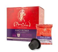 BOCCA DELLA VERITA® - Caja de 10 Cápsulas de Café Italiano Sabor AMO ROMA Gourmet, Cápsulas Compatibles con Cafetera Nespresso®, 100% Made in Italy