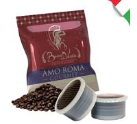BOCCA DELLA VERITA - Caja de 50 Cápsulas de Café Italiano Sabor AMO ROMA Gourmet, Cápsulas Compatibles FAP con Cafetera Lavazza® Espresso Point, 100% Made in Italy