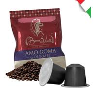 BOCCA DELLA VERITA - Caja de 50 Cápsulas de Café Italiano Sabor AMO ROMA Gourmet, Cápsulas Compatibles con Cafetera Nespresso®, 100% Made in Italy