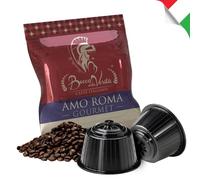 BOCCA DELLA VERITA - Paquete de 50 Cápsulas de Café Italiano Sabor AMO ROMA Gourmet, Cápsulas Compatibles con Cafetera Nescafé® Dolce Gusto®, 100% Made in Italy