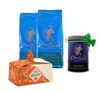 BOCCA DELLA VERITA® Set Café en Grano Espresso Superior (2 paquetes de 1 kg) + Lata Regalo Reutilizable + Torta Flamigni - Pack Premium Italiano
