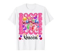 Bocce Queen Bocce Ball Girl Mom Mother Day Coquette Bow Camiseta