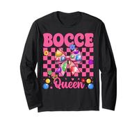 Bocce Queen Bocce Ball Girl Mom Mother Day Coquette Bow Manga Larga