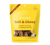 Bocce’s Bakery Oven Baked PB & Banana Recipe Treats for Dogs, Wheat-Free Everyday Dog Treats, Real Ingredients, Baked in The USA, All-Natural Soft & Chewy Cookies, Peanut Butter & Banana, 6 oz
