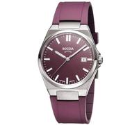 Boccia Reloj de Pulsera de Titanio para Hombre 3667-03 de Titanio de 39 mm con Esfera de Color Burdeos, de Cuarzo con Correa de Silicona roja, Cristal de Zafiro, Fecha, Resistente al Agua, 5 Bar
