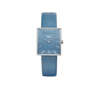Boccia Titanium 3351-08 - Reloj de Pulsera para Mujer (Titanio, 25 mm, Rectangular, Esfera Azul, Cuarzo con Correa de Piel Azul, ultraplano, Aprox. 6,5 mm, Resistente al Agua 3 Bares)