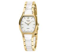 Boccia Titanium 3361-03 - Reloj de Pulsera para Mujer (Titanio, cerámica, Bicolor, 23 mm, Esfera Blanca, Cuarzo, Correa de cerámica de Titanio, Oro Blanco, Cristal de Zafiro, Resistente al Agua 5
