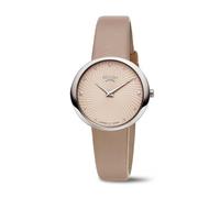 Boccia Titanium 3364-02 - Reloj de pulsera para mujer (titanio, ovalado, 32 mm, esfera de color crema, cuarzo, correa de piel marrón, cristal de zafiro, ultraplano, 6,5 mm, resistente al agua 5 bares)