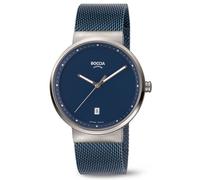 Boccia Titanium 3615-05 Reloj Hombre Titanio Azul Correa Milanaise Ø38mm