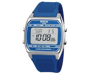 Boccia Titanium 3738-02 - Reloj Digital Unisex de Titanio (37 mm, Cuarzo, Correa de Poliuretano, Alarma, cronómetro, Tiempo Dual, Resistente al Agua, 5 Bar, Ligero y antialérgico