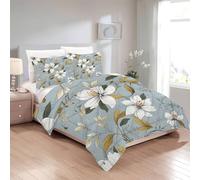 Boceoey Edredon Cama 150 Flores, Relleno Nordico 220 x 240 4 Estaciones, Edredón Reversible Acuarela, Edredones Nordicos Estampados Floral con 2 Fundas de Almohadas 50x75 cm, Lavable G-515