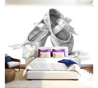 Boceto A LáPiz Fotomurales Tejido no Tejido Ballet Gris Papel Pintado Decor de Pared Murales Póster Efecto 3D Papel Tapiz Moderno para Dormitorio Salón TV Pared 300 x 210 cm