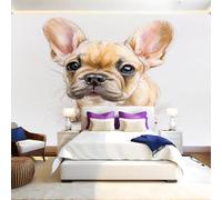 Boceto A LáPiz Mural Fotográfico Cachorro de bulldog francés Papel Pintado 3D Tejido No Tejido Moderno Arte Dormitorio Sala de Estar Hogar TV Fondo Pared PóSter Decorativo 350x250 cm