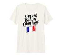 Boceto de la Bandera Francesa con Liberté Égalité Fraternité Camiseta Premium