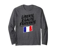 Boceto de la Bandera Francesa con Liberté Égalité Fraternité Manga Larga