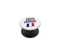 Boceto de la Bandera Francesa con Liberté Égalité Fraternité PopSockets PopGrip Adhesivo