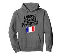 Boceto de la Bandera Francesa con Liberté Égalité Fraternité Sudadera con Capucha