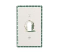 Boceto de pelota de golf vintage simple a cuadros verdes para interruptor de luz, cubierta decorativa de una sola palanca de 1 banda, placa de pared para cocina, granja, dormitorio, baño, decoración
