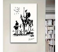 Boceto de Picasso de Don Quijote, decoración de fondo, San Valentín, Año Nuevo, impresiones en lienzo para decoración del hogar (75 x 100 cm/sin marco)