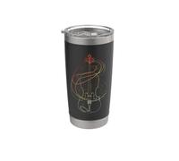 Boceto de violín Música barroca de estilo retro Vaso térmico de acero inoxidable de doble pared