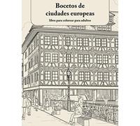 Bocetos de ciudades europeas libro para colorear para adultos