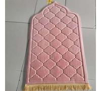 Bocguy Alfombra de oración acolchada estilo turco Seccade suave alfombra de oración para Eid Viajar Ramadán Alfombra islámica de tela gruesa (rosa)