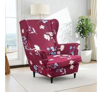 Bocguy Fundas Sillon Orejero, Funda para Silla Wingback para Taburete Otomano Funda De Sofá Relax 2 Piezas con Funda De Cojín, Fundas Protector De Butaca para Dormitorio, Recepción, Club
