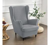 Bocguy Fundas Sillon Orejero, Funda para Silla Wingback para Taburete Otomano Funda De Sofá Relax 2 Piezas con Funda De Cojín, Fundas Protector De Butaca para Dormitorio, Recepción, Club