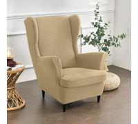Bocguy Fundas Sillon Orejero, Funda para Silla Wingback para Taburete Otomano Funda De Sofá Relax 2 Piezas con Funda De Cojín, Fundas Protector De Butaca para Dormitorio, Recepción, Club