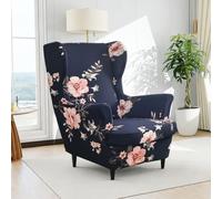 Bocguy Fundas Sillon Orejero, Funda para Silla Wingback para Taburete Otomano Funda De Sofá Relax 2 Piezas con Funda De Cojín, Fundas Protector De Butaca para Dormitorio, Recepción, Club