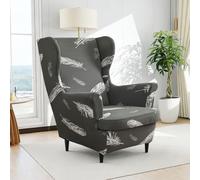 Bocguy Fundas Sillon Orejero, Funda para Silla Wingback para Taburete Otomano Funda De Sofá Relax 2 Piezas con Funda De Cojín, Fundas Protector De Butaca para Dormitorio, Recepción, Club