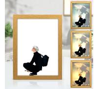 Bocguy Pintura iluminada inspirada en anime japonés, decoración de pared LED, manga Jujutsu Kaisen, marco de escritorio LED para decoración del hogar, dormitorio creativo y regalo (B)