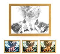 Bocguy Pintura iluminada inspirada en anime japonés, decoración de pared LED, manga Jujutsu Kaisen, marco de escritorio LED para decoración del hogar, dormitorio creativo y regalo (A)