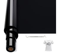 Bocguy - Rollo de vinilo termoadhesivo, 30,5 cm x 610 cm, con herramienta para deshierbar, flexible, termoadhesivo, para tejidos, cricut y corte de silueta, color negro