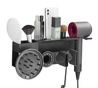 Bocguy Soporte Secador Dyson, Soporte de Pared para Secador Dyson Supersonic Conespacio de Almacenamiento Superior, Soporte Multifuncional para Secador Dyson para Baño, Hogar, Productos de Belleza