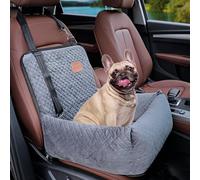 BOCHAO Asiento de Coche para Perro, Asiento Elevador de Mascotas, el Asiento para Perro Hecho de Materiales es Seguro y cómodo, y se Puede Desmontar para una fácil Limpieza (Gris)